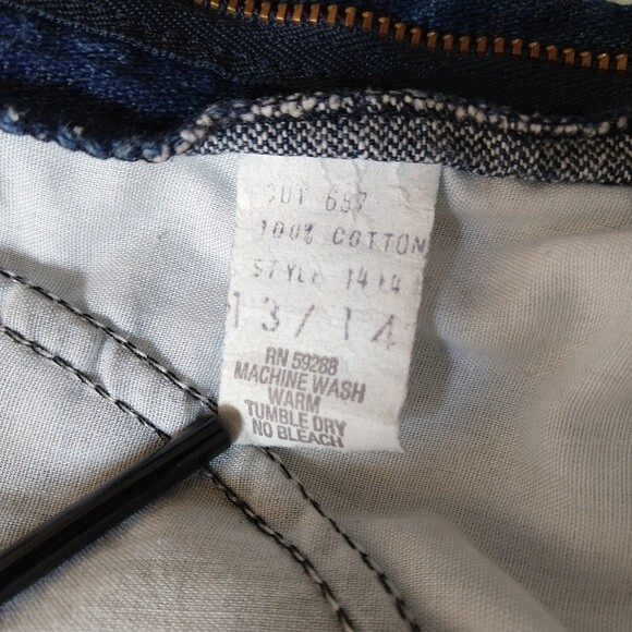 Vintage Brooks Rugged Wear Dark Wash Denim Skirt 28" Waist - Picture 6 of 8